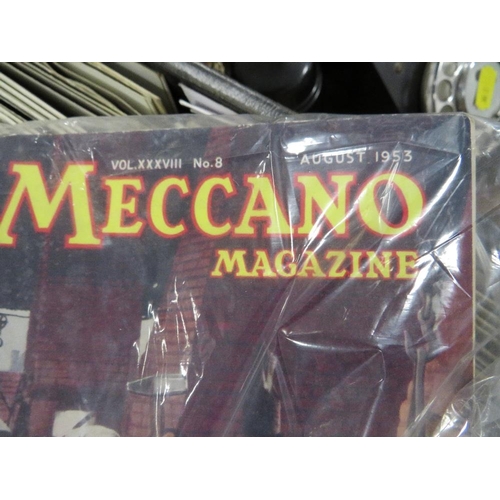 128 - A tray of 1940's and 1950's Meccano magazines