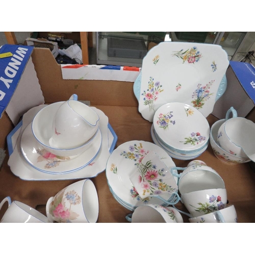 129 - A part Shelly wild flowers tea set plus other Shelly tea ware