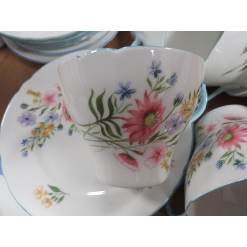 129 - A part Shelly wild flowers tea set plus other Shelly tea ware