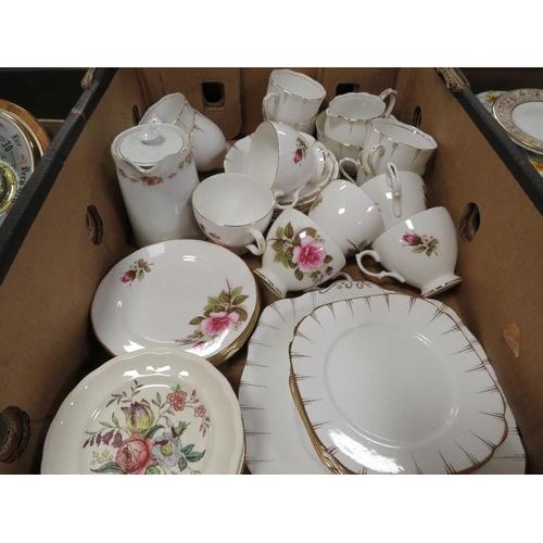 91 - Two trays of ceramics to include Minton Ming Rose