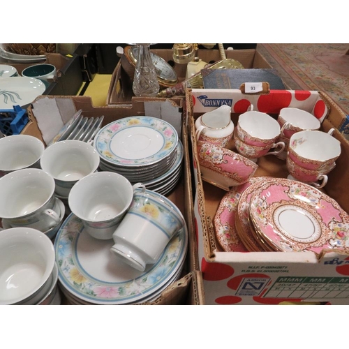 93 - Two small trays of tea ware to include Salisbury china