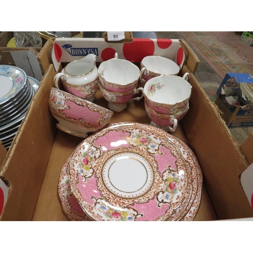 93 - Two small trays of tea ware to include Salisbury china