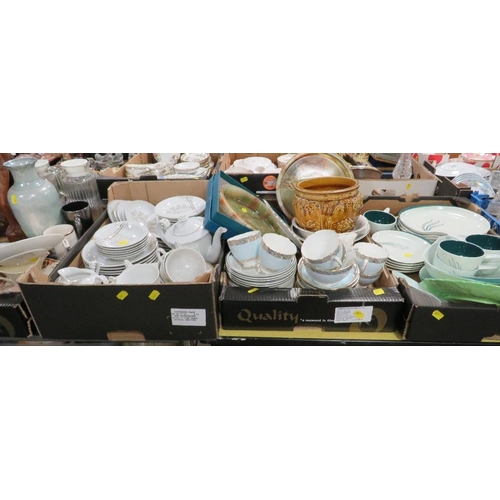 95 - Four trays of assorted ceramics and sundries to include Carlton ware Australia tea/dinner ware