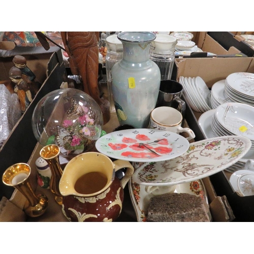 95 - Four trays of assorted ceramics and sundries to include Carlton ware Australia tea/dinner ware