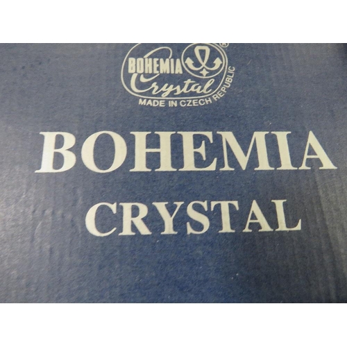 97 - A tray of boxed Bohemia crystal etc