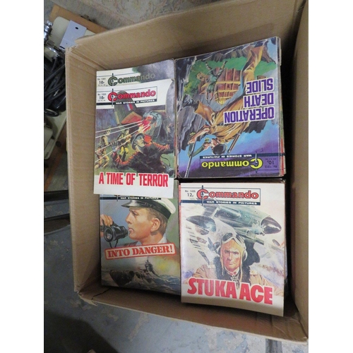 98 - A box of commando magazines, approx. 280 issues, early numbers under 2000