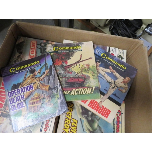 98 - A box of commando magazines, approx. 280 issues, early numbers under 2000