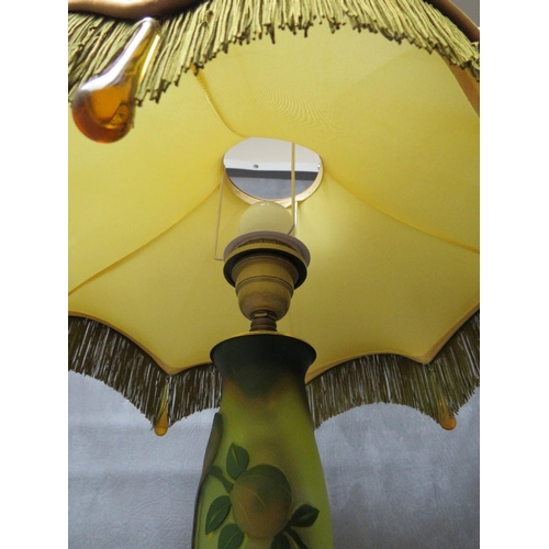 795 - An Emile Galle style glass bodied table lamp