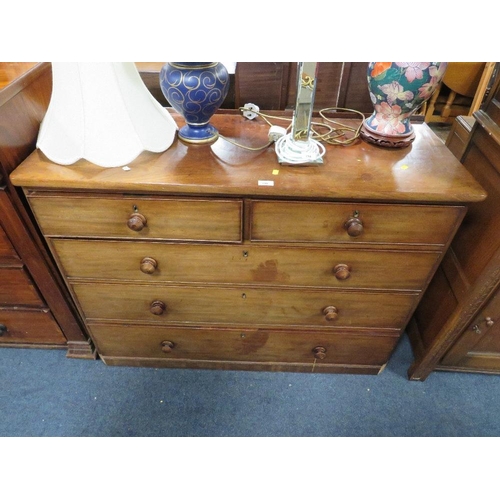 796 - A Victorian five drawer chest - W 122 cm A/F