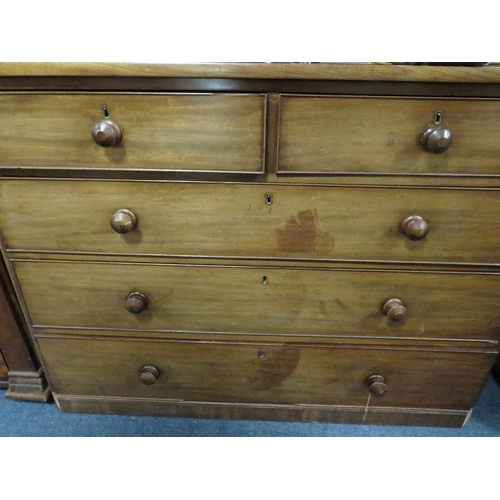 796 - A Victorian five drawer chest - W 122 cm A/F