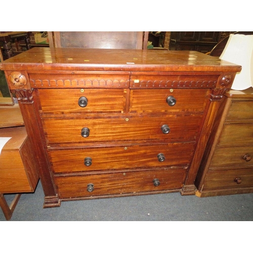 797 - A Victorian mahogany seven drawer chest - W120 cm A/F