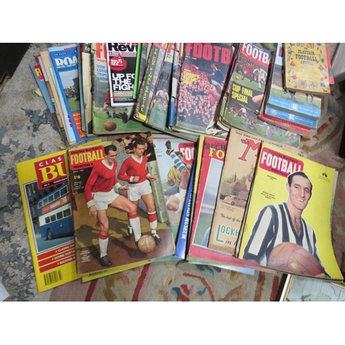 86 - Two boxes of vintage football programmes and match magazines from the 1950s to the 1980s, to include... 