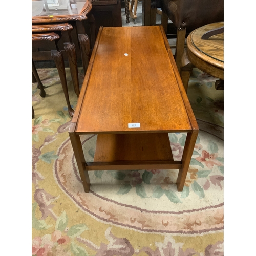 823 - A mid-century teak two tier rectangular coffee table