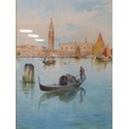 834 - Bonomi signed framed and glazed watercolour Venetian scene together with a framed and glazed Garman ... 