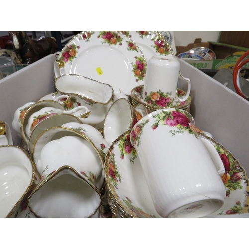 51 - A Tray of Royal Albert old country roses tea/dinner ware