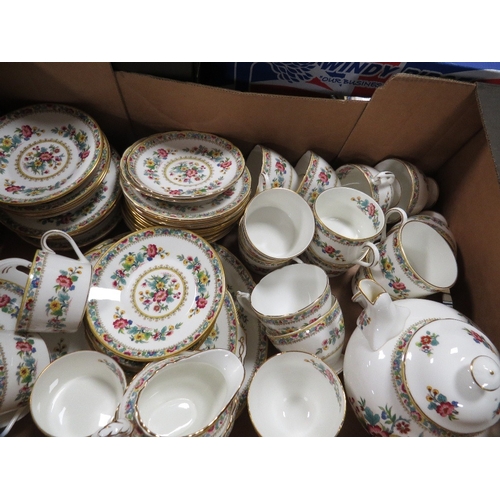 140 - A tray of Coalport Ming Rose pattern china