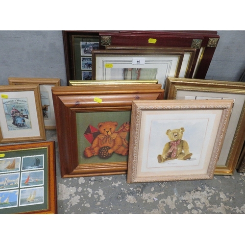 16 - A large collection of assorted pictures and prints to include hunting prints