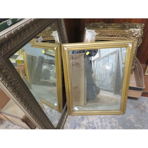 27 - A modern silver framed mirror together with a local Walsall print, etc.