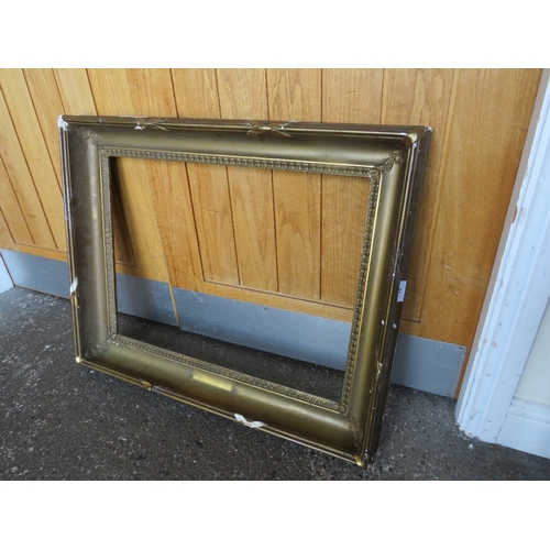 31 - A 19TH CENTURY GOLD FRAME, frame W 9 cm, rebate 62 x 46 cm, together with another similar frame, bot... 