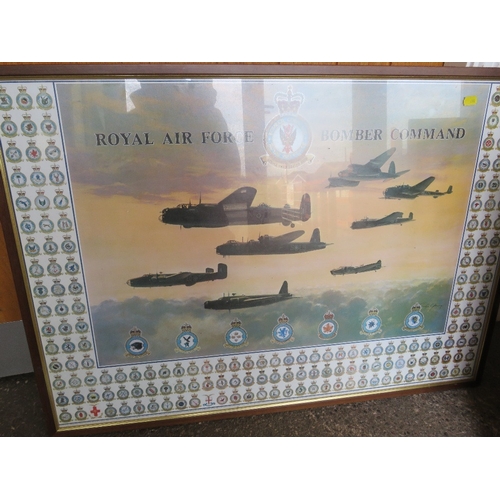 5 - A pair of framed Rolls-Royce posters together with a Portuguese harbour painting, RAF print and a cl... 