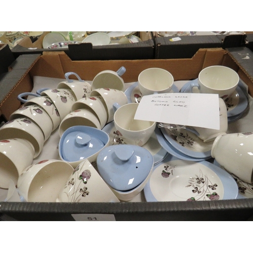 51 - Two trays of retro tea ware to include Midwinter Nordic