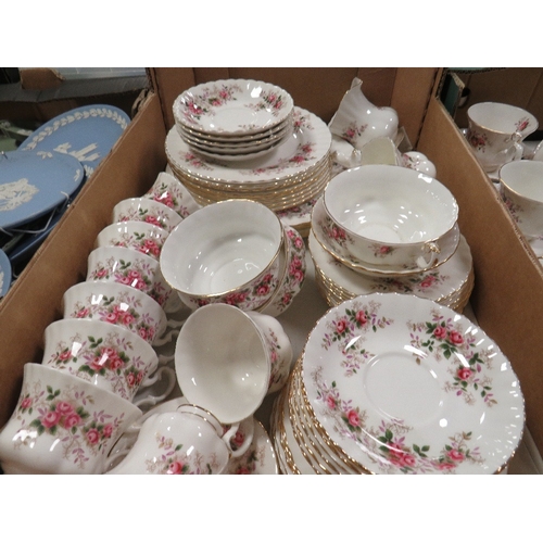 52 - Two trays of Royal Albert tea/dinner ware 