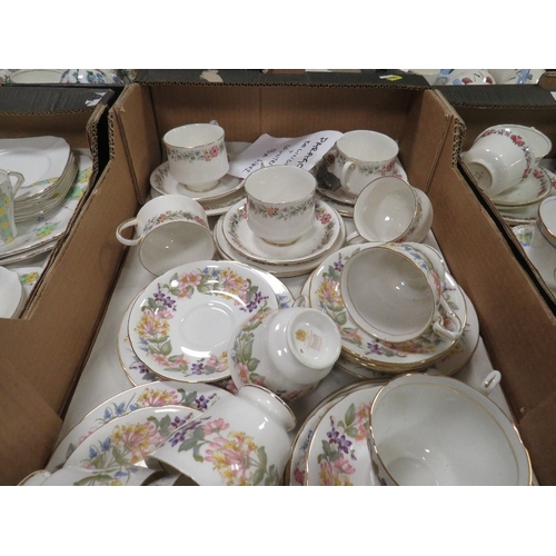 61 - Four trays of assorted tea ware to include Aynsley, Paragon etc