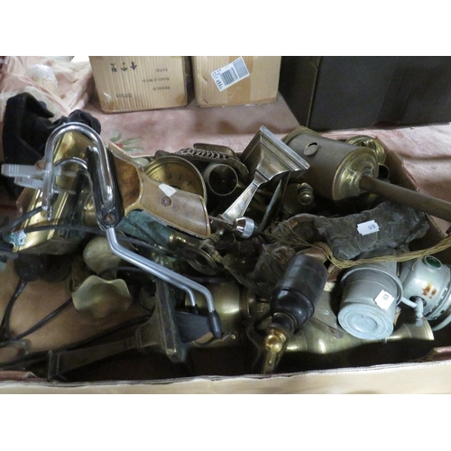 67 - Two boxes of mixed brass / metalware