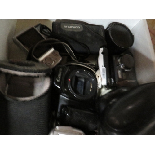 68 - A box of mixed cameras A/F