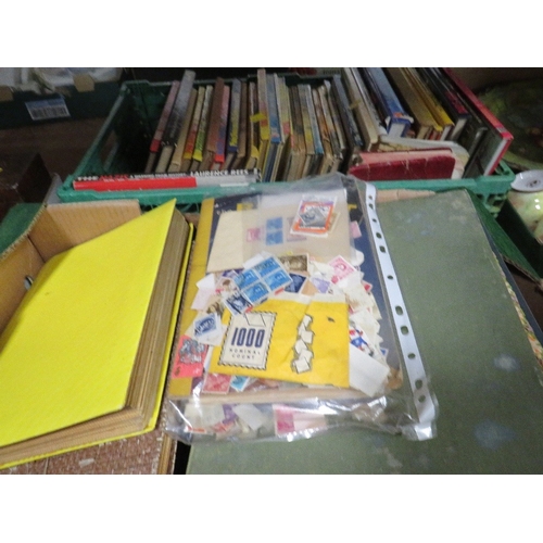 70 - Two trays of ephemera to include stamps and postcards