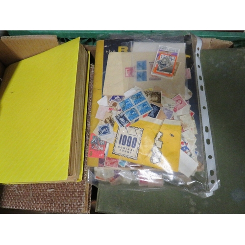 70 - Two trays of ephemera to include stamps and postcards