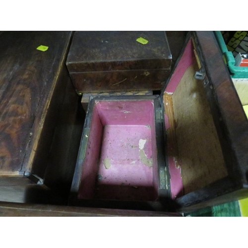 71 - Antique tea caddies and work boxes