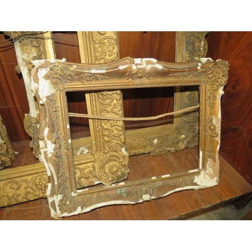 8 - A tray of four antique gilt frames in need of restoration