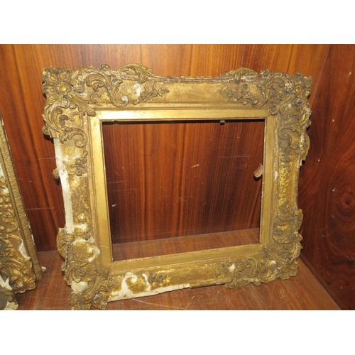 8 - A tray of four antique gilt frames in need of restoration