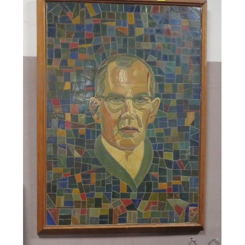 34 - An unusual mosaic style self portrait dated 1965