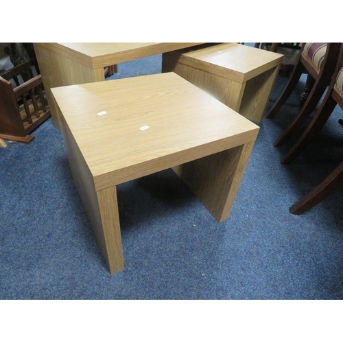 745 - A modern oak effect nest of three tables