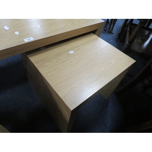 745 - A modern oak effect nest of three tables