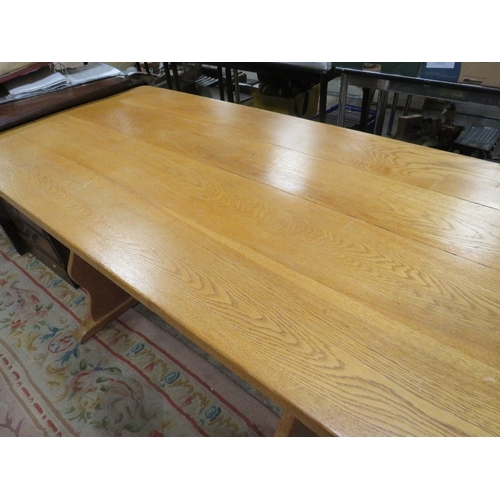 754 - An oak refectory style table L 152 cm