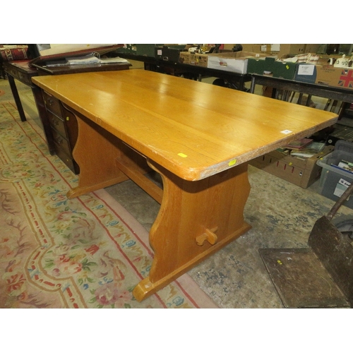 754 - An oak refectory style table L 152 cm