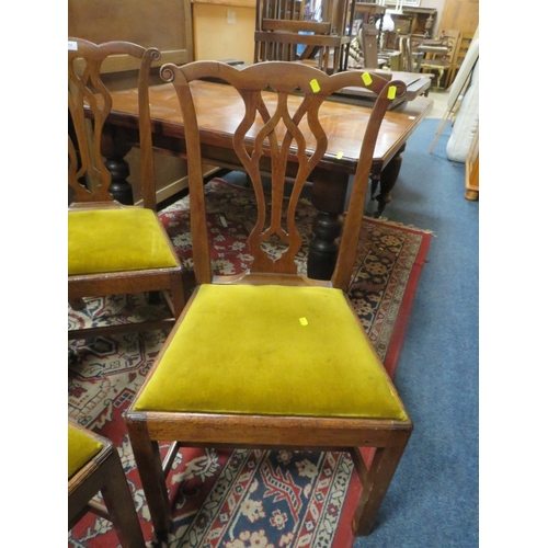 764 - A set of five antique mahogany Sheraton style dining chairs