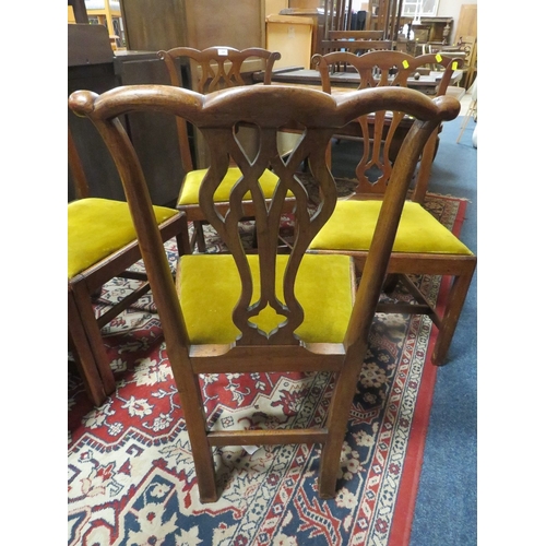 764 - A set of five antique mahogany Sheraton style dining chairs