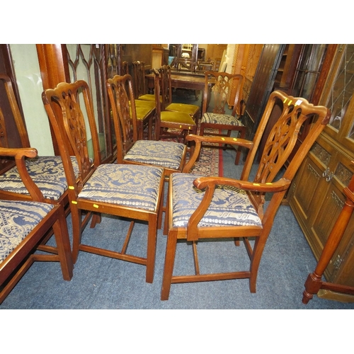 766 - A set of eight antique mahogany dining chairs in the Sheraton style