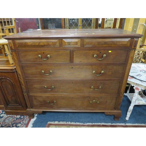 771 - A large 19th century mahogany five drawer chest of drawers with two secret drawers W 142 cm