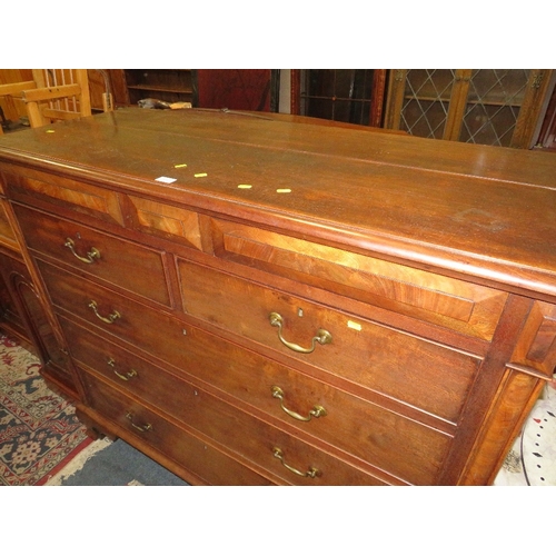 771 - A large 19th century mahogany five drawer chest of drawers with two secret drawers W 142 cm