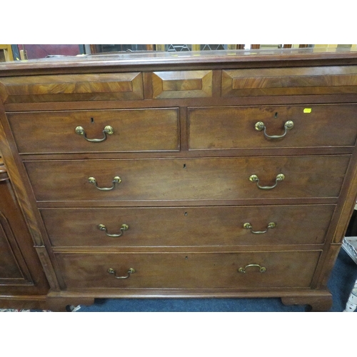 771 - A large 19th century mahogany five drawer chest of drawers with two secret drawers W 142 cm