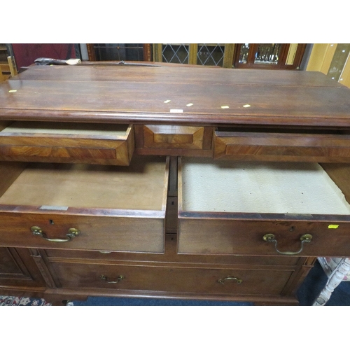 771 - A large 19th century mahogany five drawer chest of drawers with two secret drawers W 142 cm