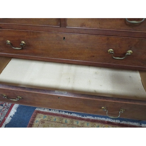 771 - A large 19th century mahogany five drawer chest of drawers with two secret drawers W 142 cm