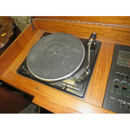 780 - A reproduction walnut case Garrard radiogram with Dynatron amp, cassette recorder, etc.