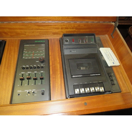 780 - A reproduction walnut case Garrard radiogram with Dynatron amp, cassette recorder, etc.