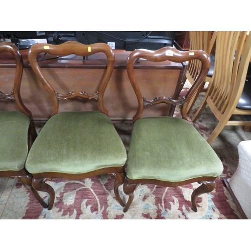 791 - A set of four antique rosewood dining chairs